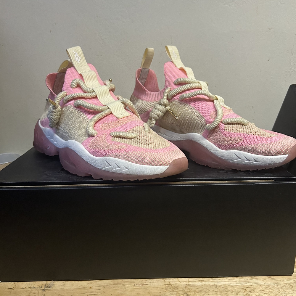 Stylish Women's Pink and Cream Sneakers